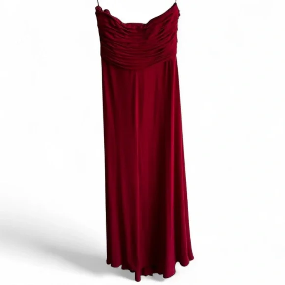 Calvin Klein Vintage Red Drape Strapless Evening Dress Size 12 - Picture 1 of 10